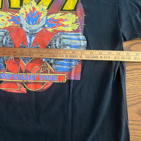 Vintage Kiss Logo Black T Shirt 10th Anniversary Tour Size XL - Picture 3 of 5